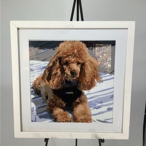 Framed Dog Art Print - Brown